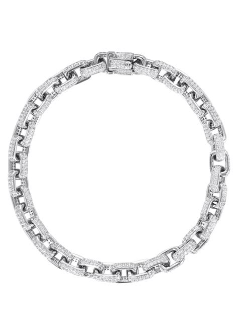 Silver White Iced Out Hermes Bracelet – FrostNYC